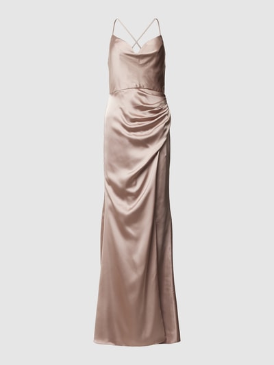 Laona Abendkleid in Wickel-Optik Taupe 2