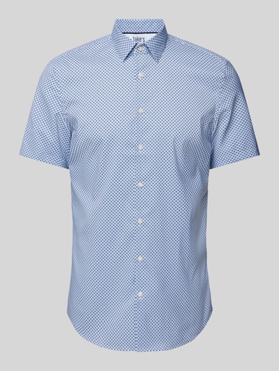 Jake*s Slim fit zakelijk overhemd met all-over motief Bleu - 2