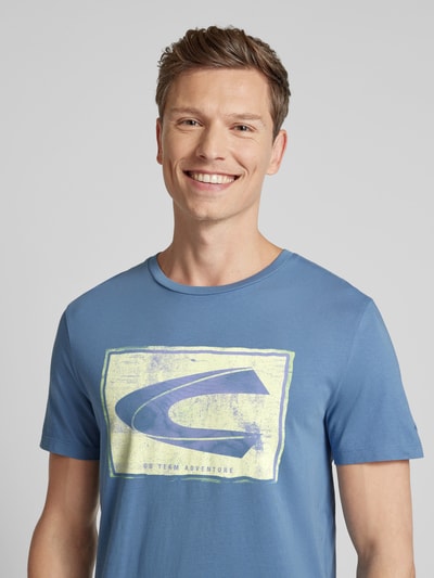 camel active T-shirt met labelprint Lichtblauw - 3