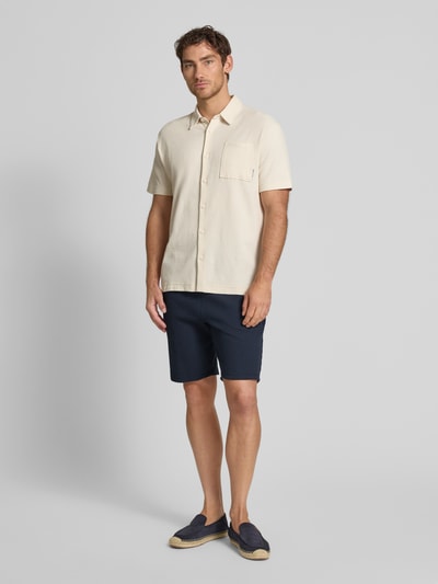 Casual Friday Shorts mit Strukturmuster Modell 'ULFO' Marine 1
