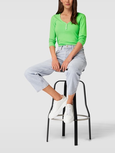 Tommy Hilfiger Longsleeve in Ripp-Optik Grün 1