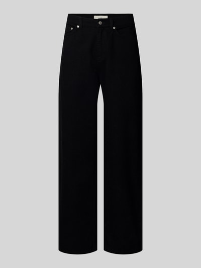 Produktfoto, czarne Loose Fit Jeans im 5-Pocket-Design Modell 'Roi' od Les Deux z czystej bawełny, szeroki krój, szerokość w rozmiarze 32/32: 40 cm, długość nogawki: 78 cm,
