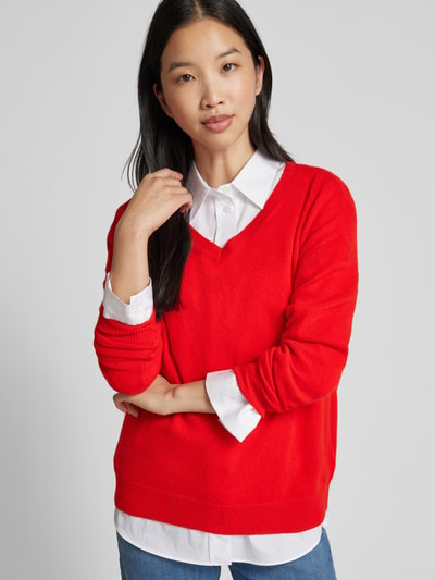 Christian Berg Woman Kaschmirpullover mit V-Ausschnitt Rot 3