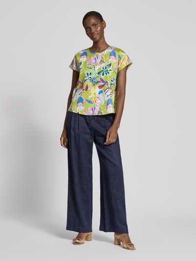 Christian Berg Woman Regular fit blouse met kapmouwen Appeltjesgroen - 1