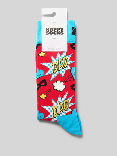 Happy Socks Socken mit Label-Print Rot 3