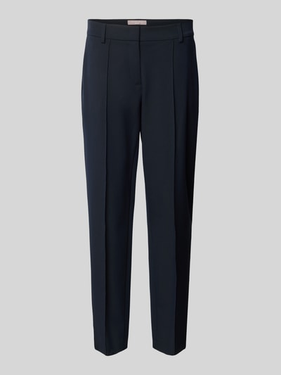 Produktfoto, Hose in verkürzter Passform mit Längsnähten von Christian Berg Woman Selection, dunkelblau, Material-Mix mit Viskose-Anteil, Gesäßtasche, Bundweite Größe 36: 41 cm, Innenbeinlänge 71 cm