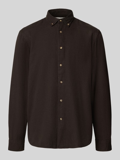 SELECTED HOMME Regular fit vrijetijdsoverhemd van puur biologisch katoen, model 'REGNOAH' Chocoladebruin - 2