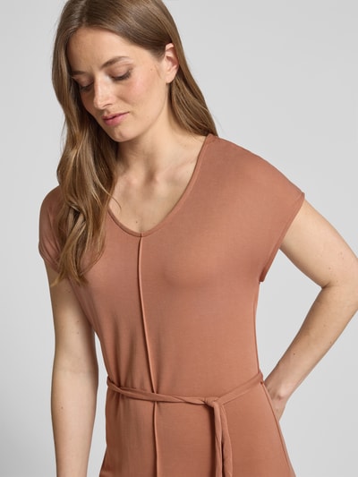 B.Young Maxikleid mit Bindegürtel Modell 'PAOLINE' Rostrot 3