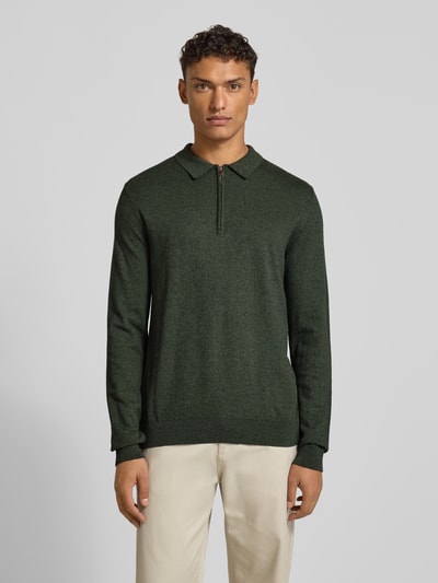 SELECTED HOMME Regular fit gebreide pullover van puur katoen, model 'BERG' Olijfgroen gemêleerd - 4