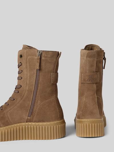 Marc O'Polo Schnürstiefel aus Veloursleder Modell 'BIANCA' Taupe 2