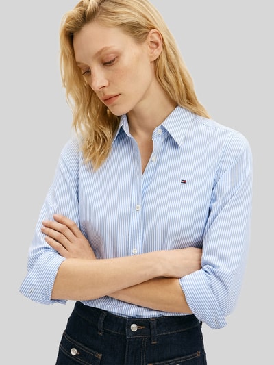 Tommy Hilfiger Regular Fit Hemdbluse aus Baumwoll-Mix Hellblau 3