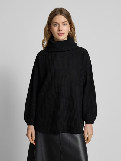 Vero Moda Sweter z dzianiny o kroju oversized z szerokim golfem model ‘ZIA’ Czarny 4