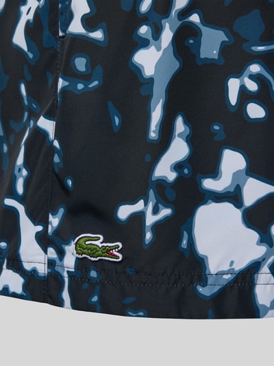 Lacoste Shorts im Allover-Look mit Label-Stitching Dunkelblau 2