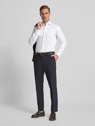BOSS Slim Fit Businesshemd aus Baumwoll-Mix Modell 'HANK' Weiss 1