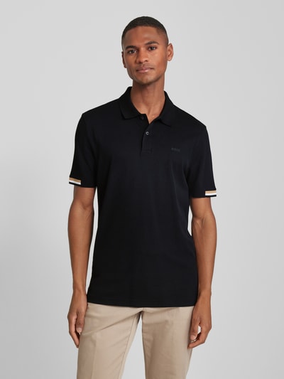 BOSS Poloshirt mit Label-Print Modell 'Parlay' Black 4