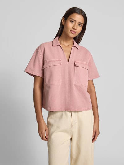 JAKE*S STUDIO WOMAN Relaxed fit jeansblouse met klepzakken op de borst Oudroze - 4
