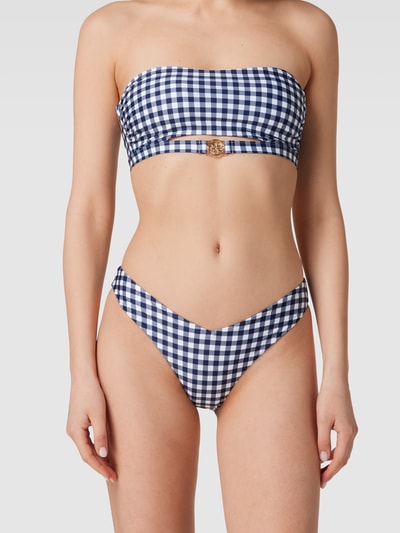 Guess Figi bikini ze wzorem w kratę Granatowy 1