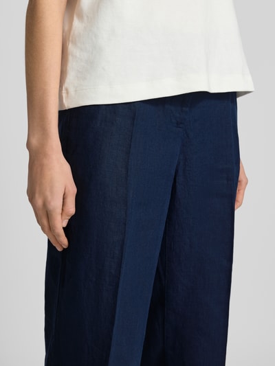 Brax Straight Leg Leinenhose mit verkürztem Schnitt Marine 3