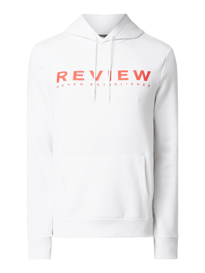 REVIEW Bluza z kapturem z nadrukiem z logo Biały 2