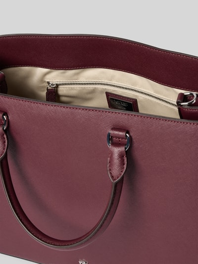 Lauren Ralph Lauren Torebka ze skóry cielęcej z uchwytami i paskiem na ramię Bordowy 5