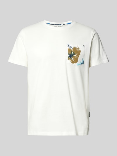 Blend T-Shirt mit geripptem Rundhalsausschnitt Modell 'BHJEM' Weiss 2