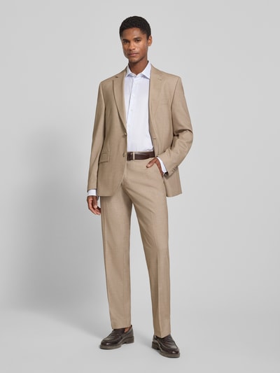 Christian Berg Men Pantalon met persplooien en achterzakken Zand - 1