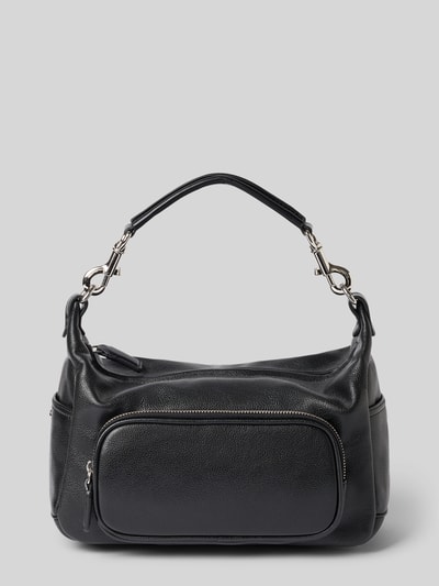 MANGO Shoulder Bag aus echtem Leder Modell 'PIPO' Black 1