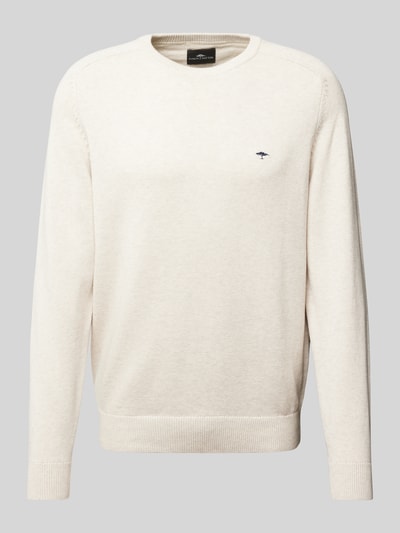 Fynch-Hatton Strickpullover mit Logo-Stitching Offwhite 2