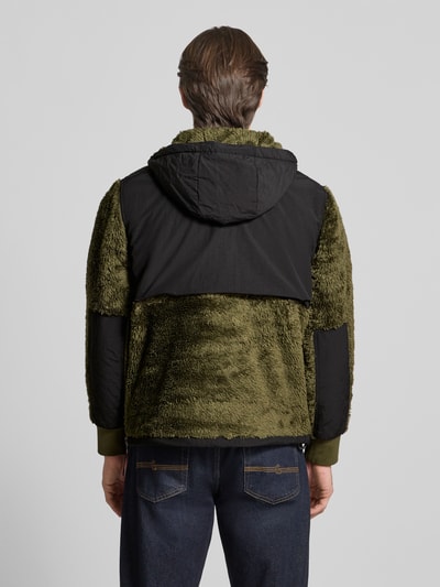 Polo Ralph Lauren Fleecepullover mit Kapuze und Brusttaschen Modell 'CURLY' Oliv 5