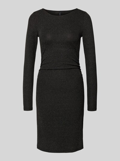 VERO MODA Knielange jurk met effectgaren, model 'KANVA' Zwart - 2
