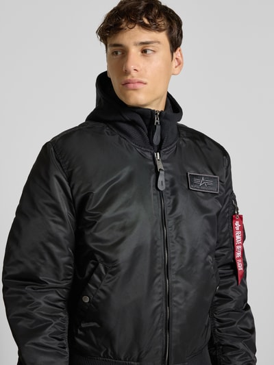 Alpha Industries Bomberjacke mit Kapuze und Label-Stitching Black 3