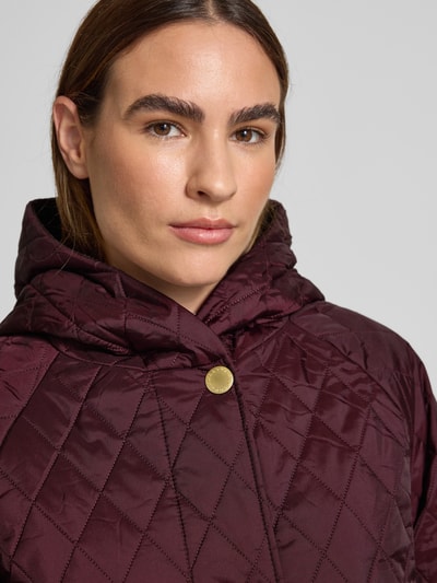 Barbour Relaxed Fit Steppmantel mit Cordbesatz Modell 'HILARY' Bordeaux 3