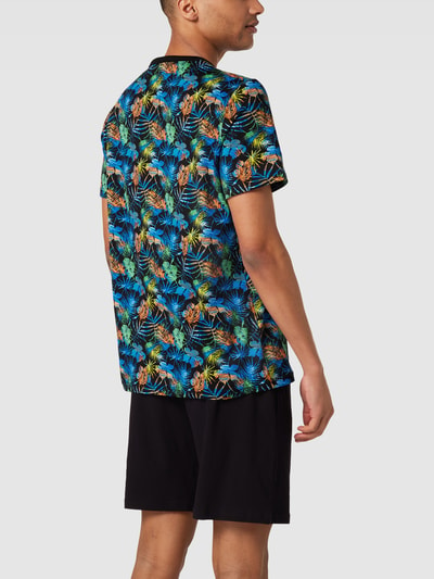 HOM Pyjama met bloemenmotief, model 'REVA' Zwart - 4