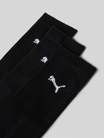 Produktfoto, Tennissocken mit Logo im 3er-Pack von PUMA, czarny, mieszanka bawełny z dodatkiem streczu, dopasowany krój, logo