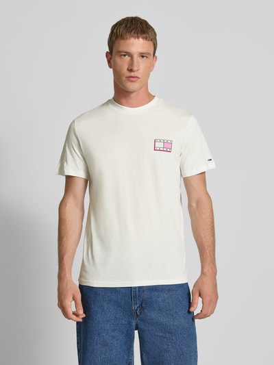 Tommy Jeans Regular Fit T-Shirt aus reiner Baumwolle Offwhite 4