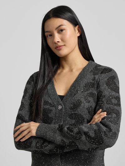 VERO MODA Relaxed fit gebreid jack met wol, model 'ZUZU' Antraciet - 3