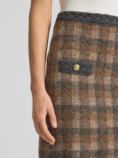 JOOP! Gebreide rok met knielengte in wolmix, model 'Kanda' Lichtgrijs - 3