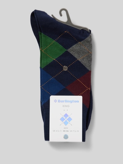 Burlington Socken mit Label-Detail Modell 'KING' Marine 3