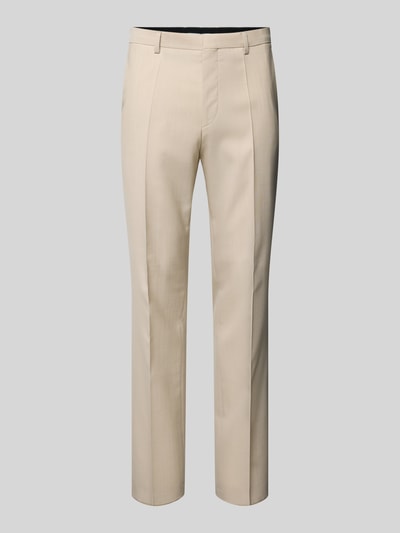 HUGO Slim Fit Anzughose mit Bundfalten Modell 'Hesten' Sand 2
