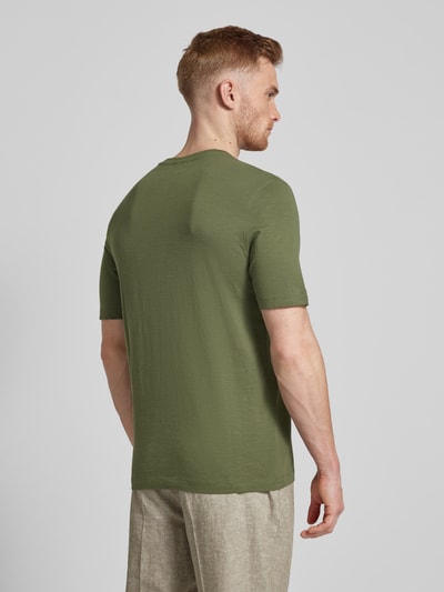 bugatti T-Shirt im unifarbenen Design Oliv 5