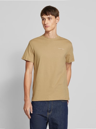 Tommy Jeans T-shirt met labelprint Beige - 4