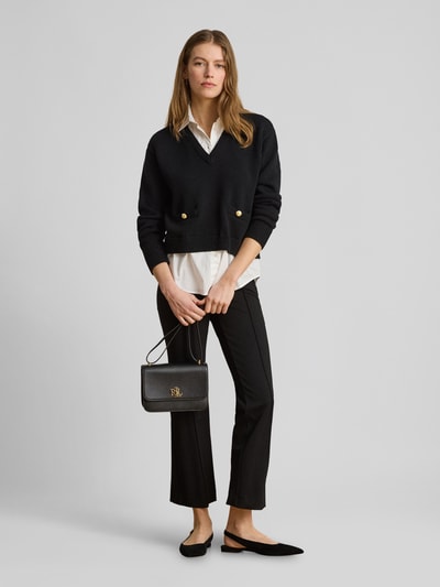 Lauren Ralph Lauren Sweter z dzianiny o kroju regular fit z czystej bawełny BLACK 1