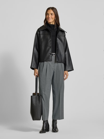 Raffaello Rossi Spodnie materiałowe o skróconym kroju balloon fit model ‘MAYLA’ Średnioszary melanż 1