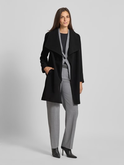Lauren Ralph Lauren Płaszcz z szerokim kołnierzem i wiązanym paskiem Czarny 1
