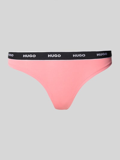 HUGO String met elastische band met logo Felroze - 1