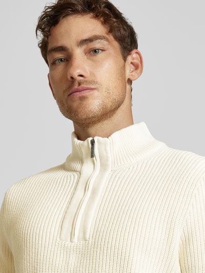 HECHTER PARIS Gebreide pullover met opstaande kraag Offwhite - 3