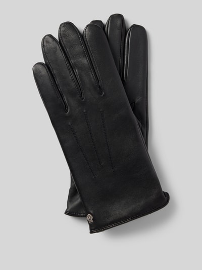 Roeckl Handschuhe aus Leder mit Ziernähten Modell 'Coburg' Black 1