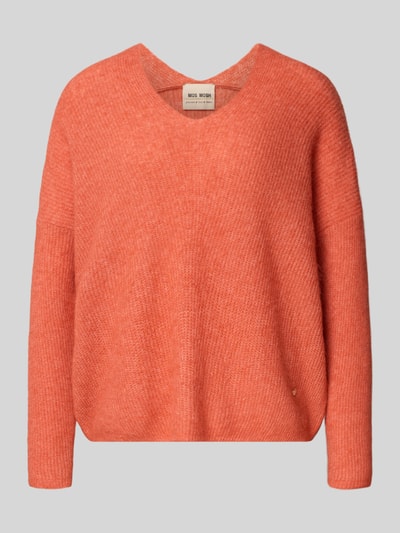 MOS MOSH Oversized Strickpullover mit gerippten Abschlüssen Modell 'THORA' Hellrot 2