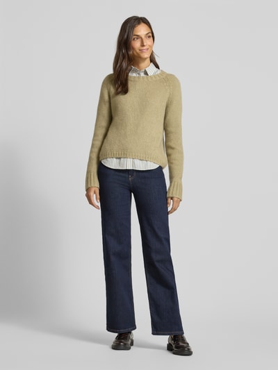 Hemisphere Gebreide pullover van kasjmiermix met ronde hals Rietgroen - 1