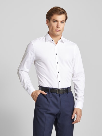 Jake*s Slim Fit Business-Hemd mit Knopfleiste Weiss 4